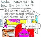 Unfortunately, this is how the brain works: "Sir! We are receiving information that conflicts with the core belief system!" "Get rid of it!"